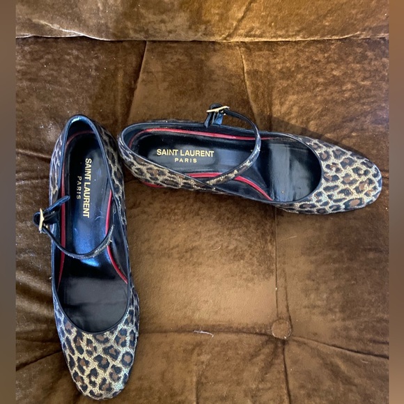 SAINT LAURENT LEOPARD PRINT MARY JANES - Picture 3 of 4